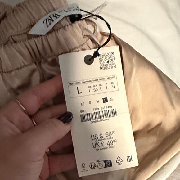 Zara Cream Straight Leg Pants - Picture 3 of 3